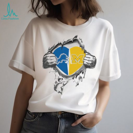 Blood Inside Me Detroit Lions And Michigan Wolverines 2023 shirt