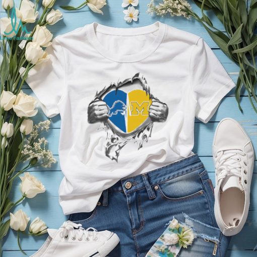Blood Inside Me Detroit Lions And Michigan Wolverines 2023 shirt