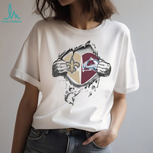 Blood Inside Me New Orlean Saints And Colorado Avalanche 2023 t shirt