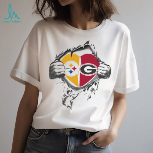 Blood Inside Me Pittsburgh Steelers And Georgia Bulldogs 2023 T shirt