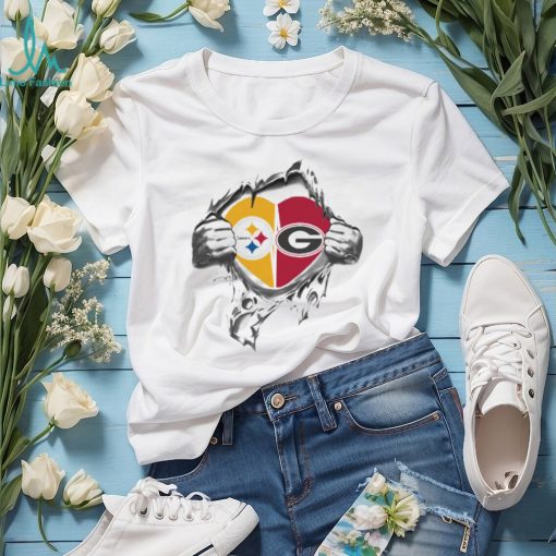 Blood Inside Me Pittsburgh Steelers And Georgia Bulldogs 2023 T shirt