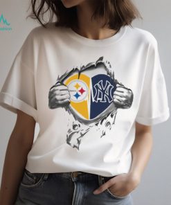 Blood Inside Me Pittsburgh Steelers And New York Yankees 2023 T shirt