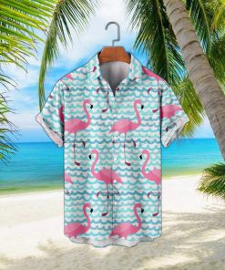 Blue Flamingos Printed Shirt Men Summer Beach Short Sleeve Casual Breathable Hawaiian Shirt