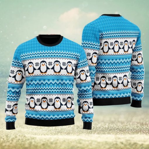 Blue Penguins Xmas Pattern Ugly Christmas Sweater Best Gift For Men And Women