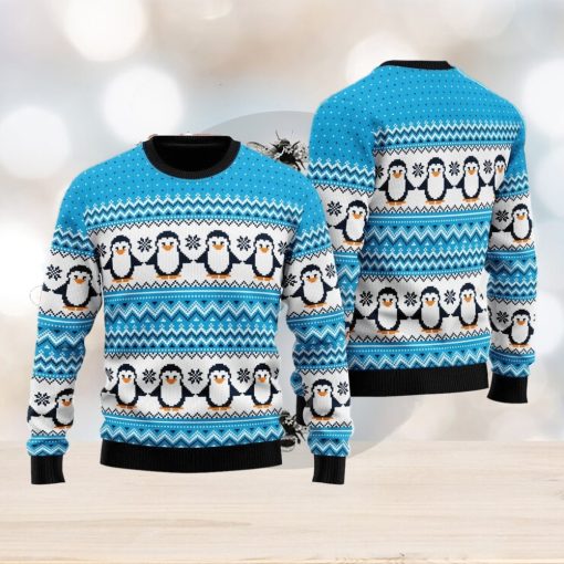 Blue Penguins Xmas Pattern Ugly Christmas Sweater Best Gift For Men And Women