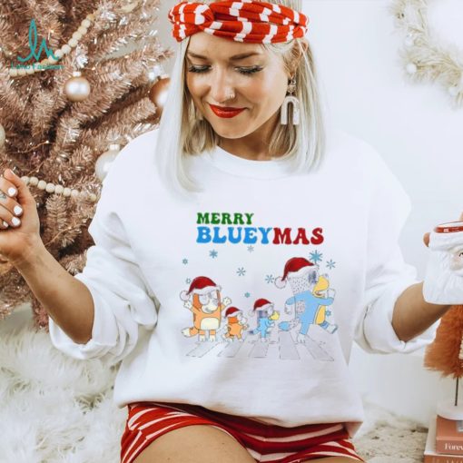 Bluey Abbey family Crossing the Road, Bluey Christmas Shirt