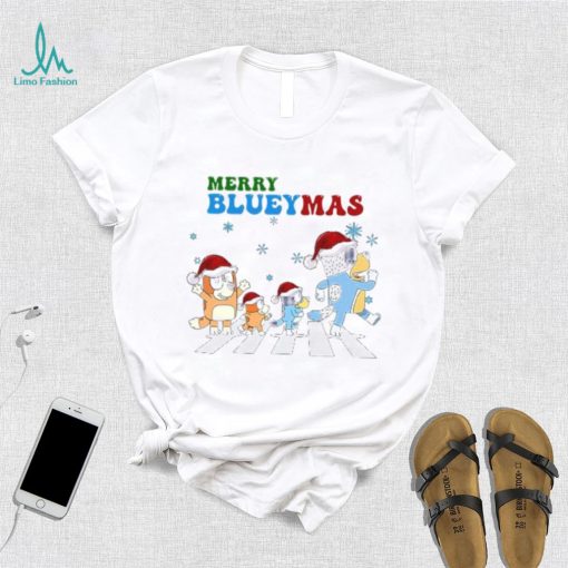Bluey Abbey family Crossing the Road, Bluey Christmas Shirt