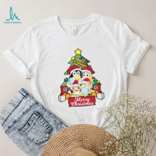 Bluey Christmas Tree T Shirt, Christmas cartoon T shirt