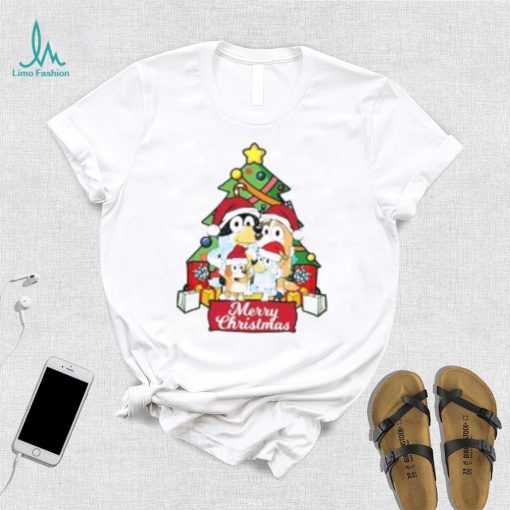 Bluey Christmas Tree T Shirt, Christmas cartoon T shirt
