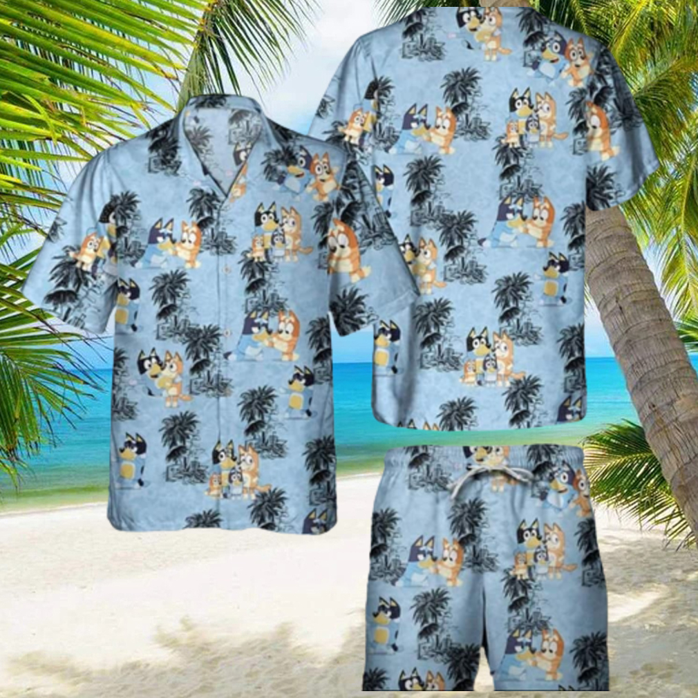 Funny Bluey Shirt Bluey Beach Shirts Bluey Family Shirt Custom Photo  Hawaiian Shirt s