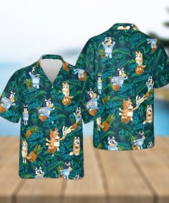 Bluey Hawaiian Shirt Palm Leaves Pattern Beach Lovers Gift