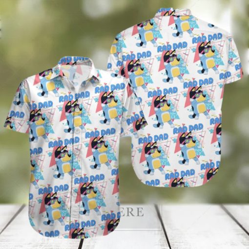 Bluey Hawaiian Shirt Rad Dad Gift For Adult Cartoon Lovers