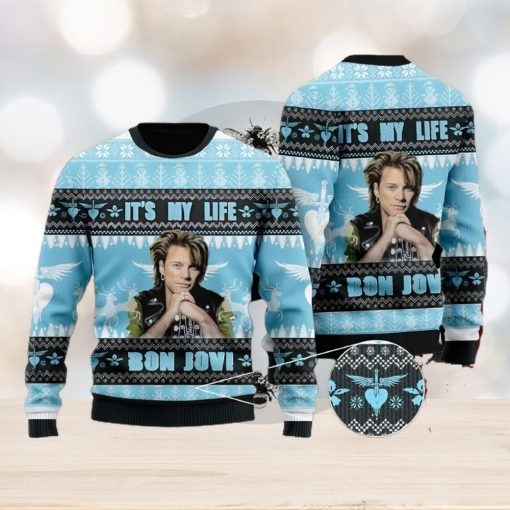 Bon Jovi It’s My Life Ugly Christmas Sweater Design Sweatshirt For Fans Gift