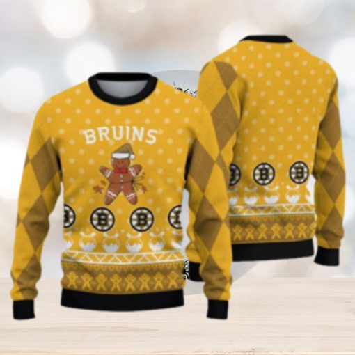 Boston Bruins Christmas Gingerbread Man Ugly Christmas Sweater Cute Christmas Gift