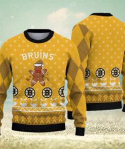 Boston Bruins Christmas Gingerbread Man Ugly Christmas Sweater Cute Christmas Gift