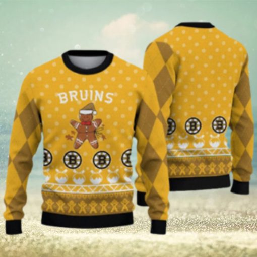 Boston Bruins Christmas Gingerbread Man Ugly Christmas Sweater Cute Christmas Gift