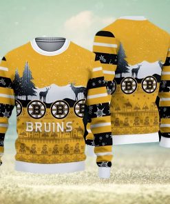 Boston Bruins Fans Reindeers Pattern Ugly Christmas Sweater Gift