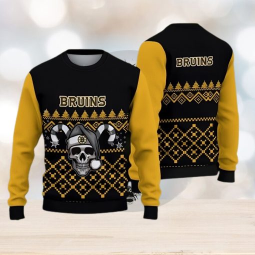 Boston Bruins Fans Skull Cold Knitted Christmas Sweater