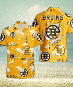 Boston Bruins Palm Tree Pattern Hawaiian Shirt Beach Summer Gift