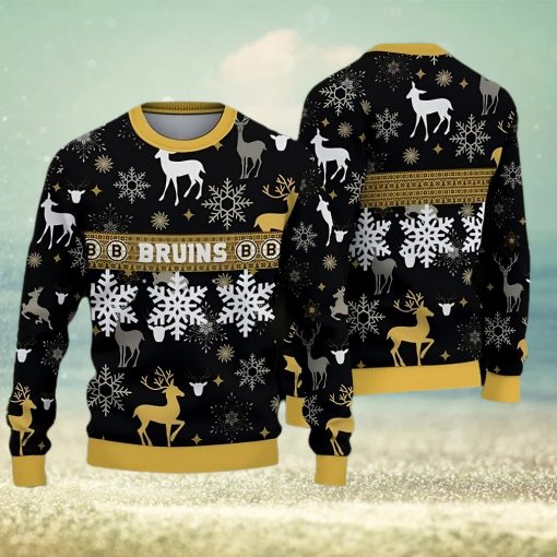 Boston Bruins Pattern Ugly Christmas Sweater Gift