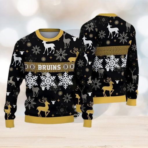 Boston Bruins Pattern Ugly Christmas Sweater Gift