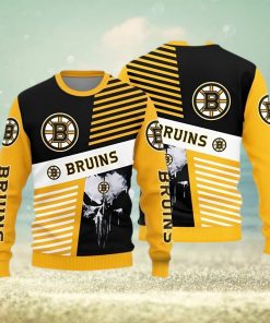 Boston Bruins Skull Pattern Knitted Sweater For Christmas