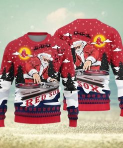 Boston Red Sox Teams Funny DJ Santa Knitted Sweater For Christmas