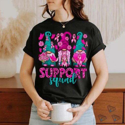 Breast Cancer Awareness Shirt For Women Gnomes Support Squad T Shirt