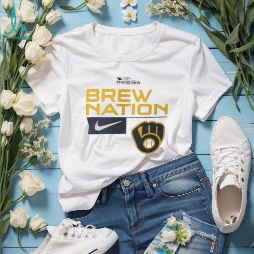 Brew nation Milwaukee Brewers Nike 2023 Postseason legend performance shirt