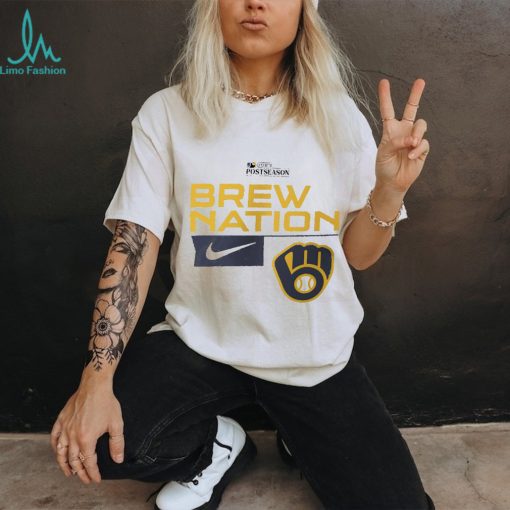 Brew nation Milwaukee Brewers Nike 2023 Postseason legend performance shirt