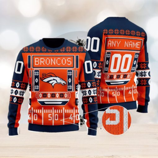 Broncos Nfl Custom Name And Number For Sport Fans Ugly Christmas Sweater