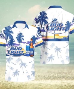 Bud Light Beer Tropical Palm Tree Hawaiian Shirt And Shorts For Beach Lovers