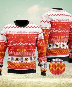 Budweiser Red Ugly Christmas Sweater Design Sweatshirt For Fans Gift