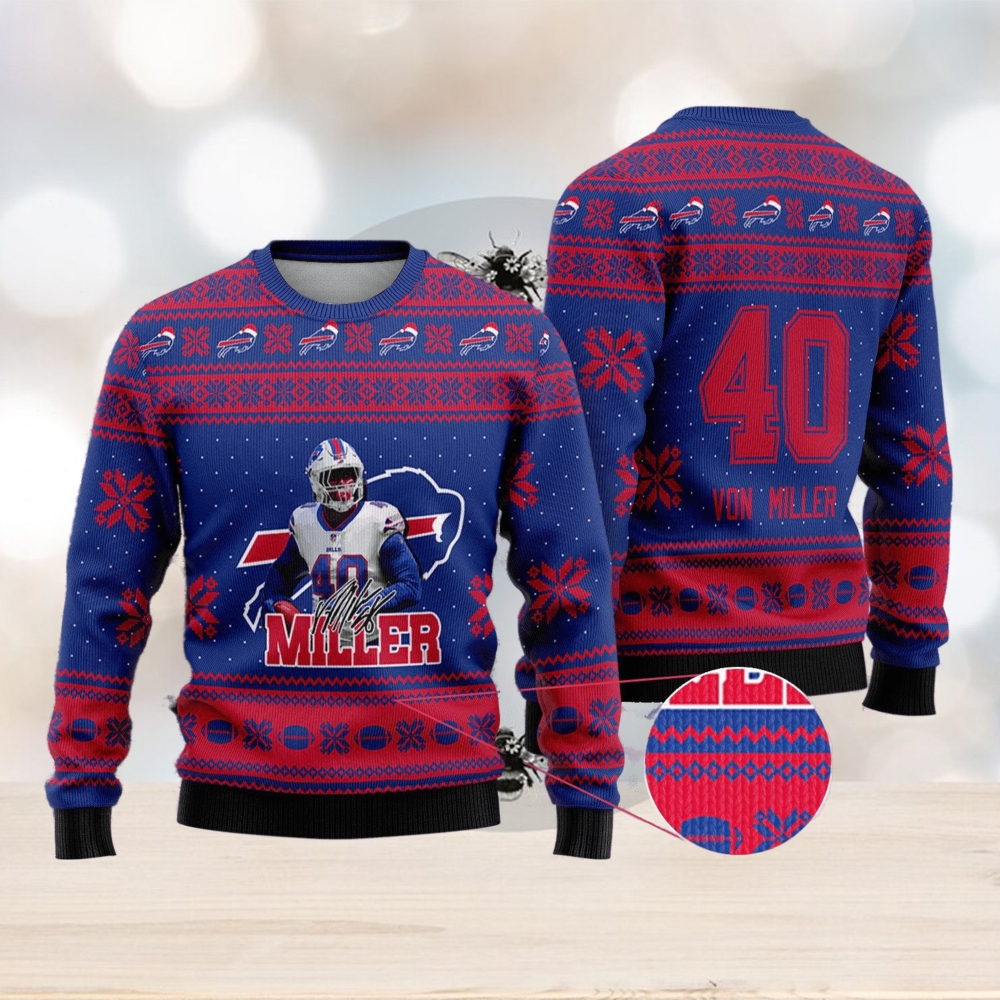 Buffalo Bills Ugly Sweater NFL Buffalo Bills Personalized Name And Number  Ugly Christmas Sweater