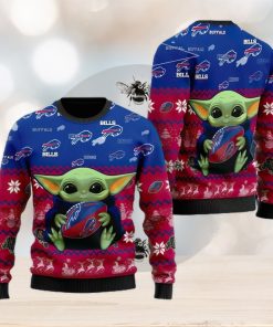 Buffalo Bills Baby Yoda Christmas 3D Ugly Christmas Sweater Christmas Gift For Sport Fanshirt For American Football Fans