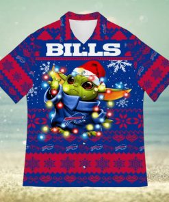 Buffalo Bills Baby Yoda Star Wars Sports Football Ugly Christmas Sweater Pattern 3D Hawaiian Shirt Cute Christmas Gift