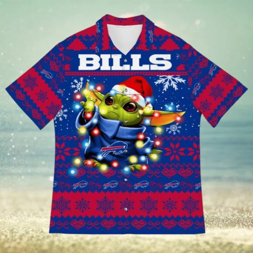 Buffalo Bills Baby Yoda Star Wars Sports Football Ugly Christmas Sweater Pattern 3D Hawaiian Shirt Cute Christmas Gift