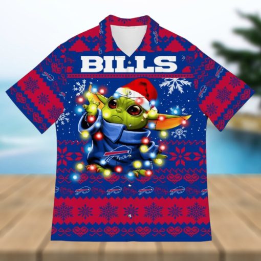 Buffalo Bills Baby Yoda Star Wars Sports Football Ugly Christmas Sweater Pattern 3D Hawaiian Shirt Cute Christmas Gift