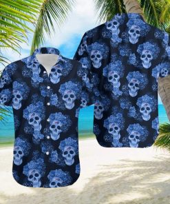 Buffalo Bills Mystery Skull And Flower Funny Hawaiian Shirt Gift For Halloween