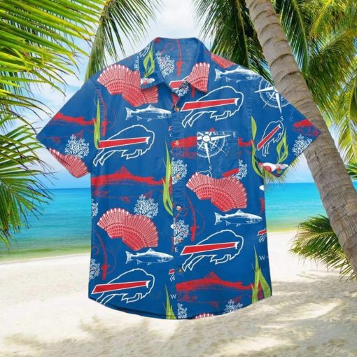 Buffalo Bills Scallops Coral Fish Beach Aloha Hawaiian Shirt