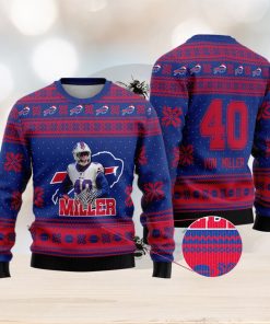 Buffalo Bills – Von Miller Custom Name And Number Ugly Christmas Sweater