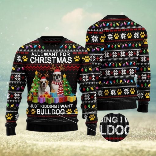 Bulldog Christmas Ugly Christmas Sweater Funny Christmas Gift For Family