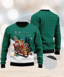 Bulldog Sleigh Ugly Christmas Sweater AOP All Over Printed Sweater