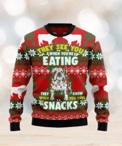 Bulldog Snacks Christmas Ugly Sweater