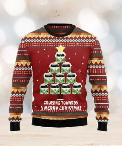 Bus Cruising Towards A Merry Christmas Ugly Christmas Sweater 3D Gift Christmas Funny