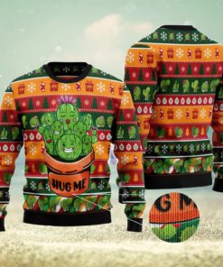 Cactus Hug Me Cute Ugly Christmas Sweater AOP All Over Printed Sweater