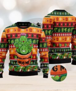 Cactus Hug Me Cute Ugly Christmas Sweater AOP All Over Printed Sweater