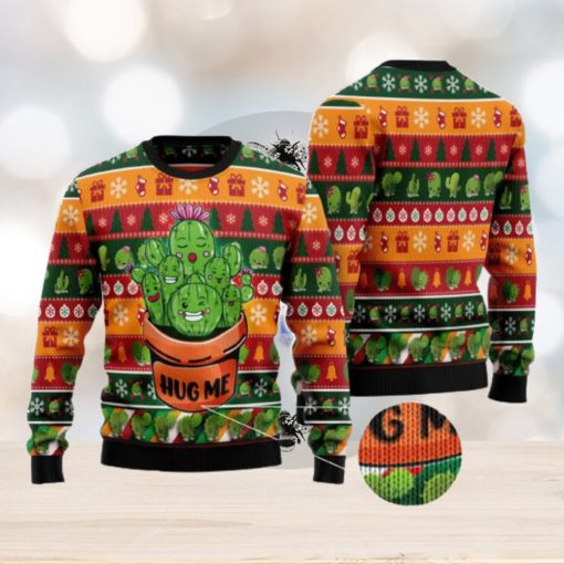 Cactus Hug Me Cute Ugly Christmas Sweater AOP All Over Printed Sweater