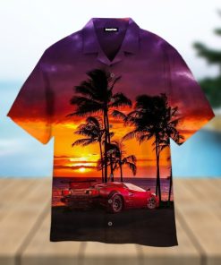 Car Sunset On The Beach Hawaiian Shirt For