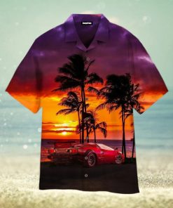 Car Sunset On The Beach Hawaiian Shirt For